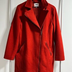 Old Navy Women's Red Moto Pea Coat